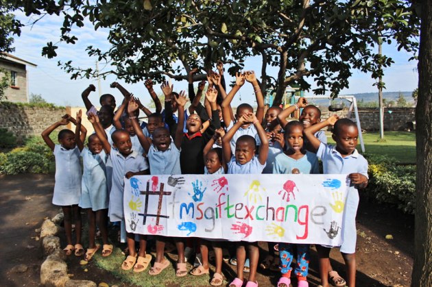 Rafiki kids excited about their new funds raised by the gift exchange